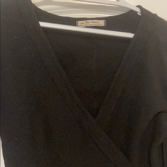 Free People Black Faux Wrap Sweater - Picture 4 of 4